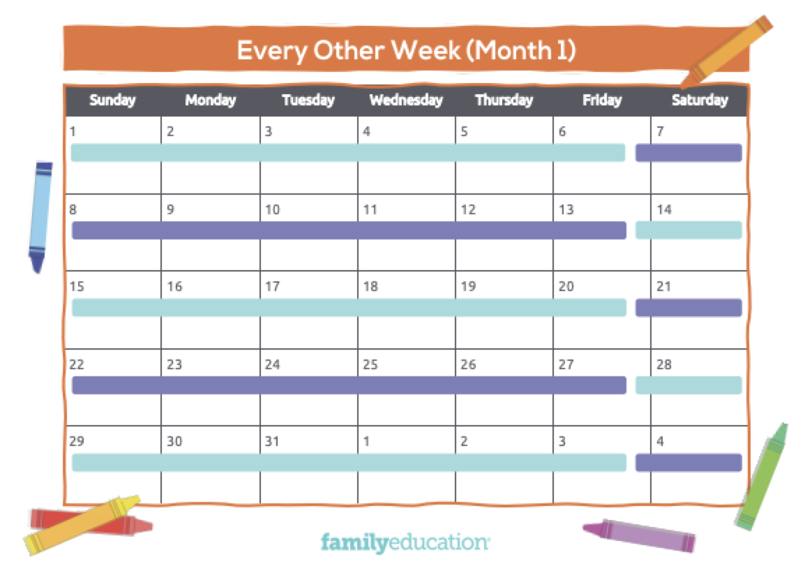 How To Make A Custody Schedule After Divorce u0026 Free Printable Custody Calendar FamilyEducation