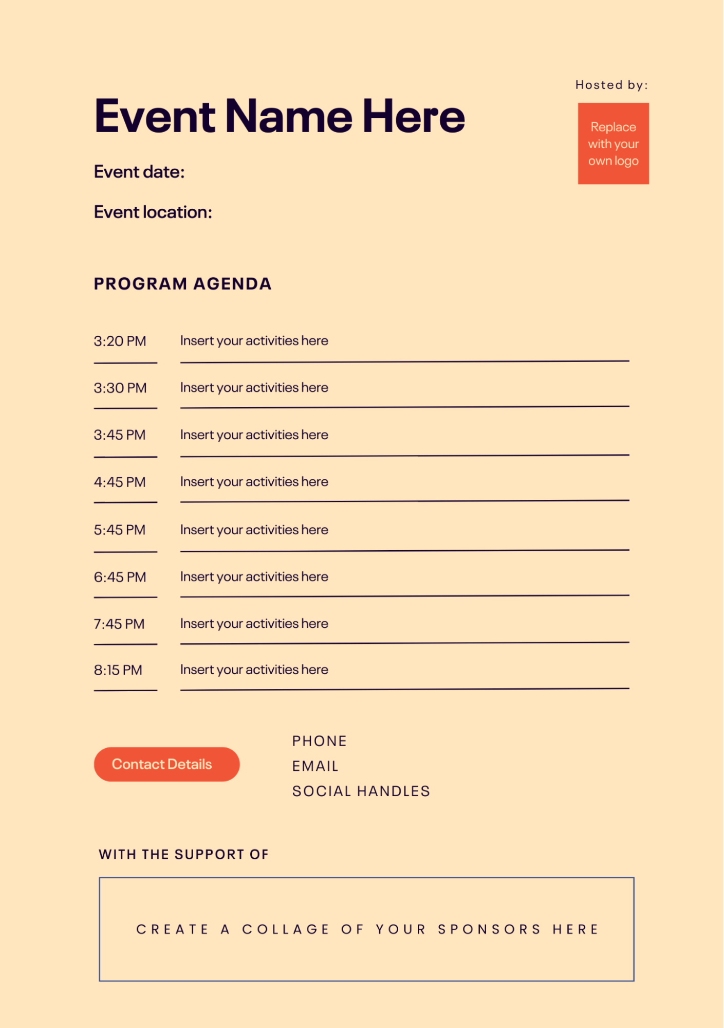 How To Make An Event Program Quickly Free Template 