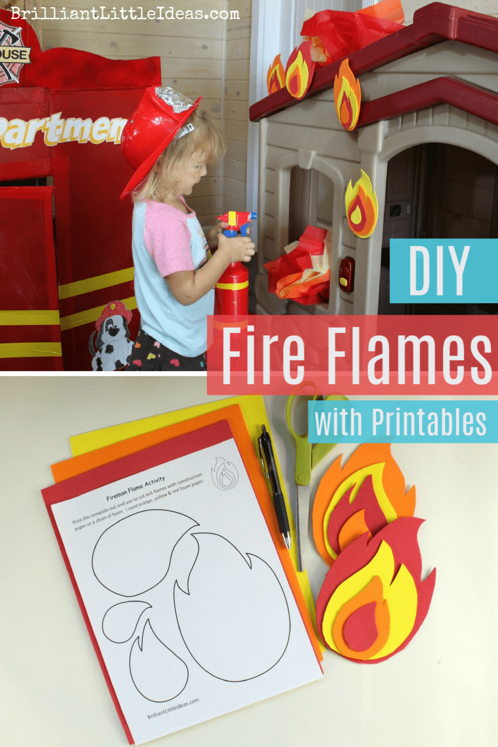 How To Make Fire Flames With Printable Template Brilliant Little 
