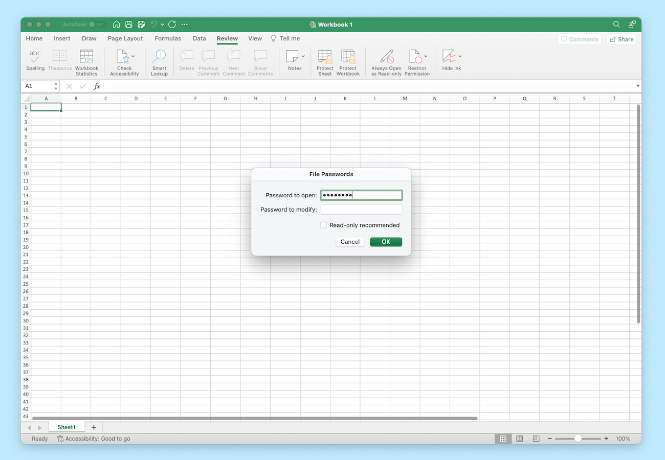 excel password protect worksheet