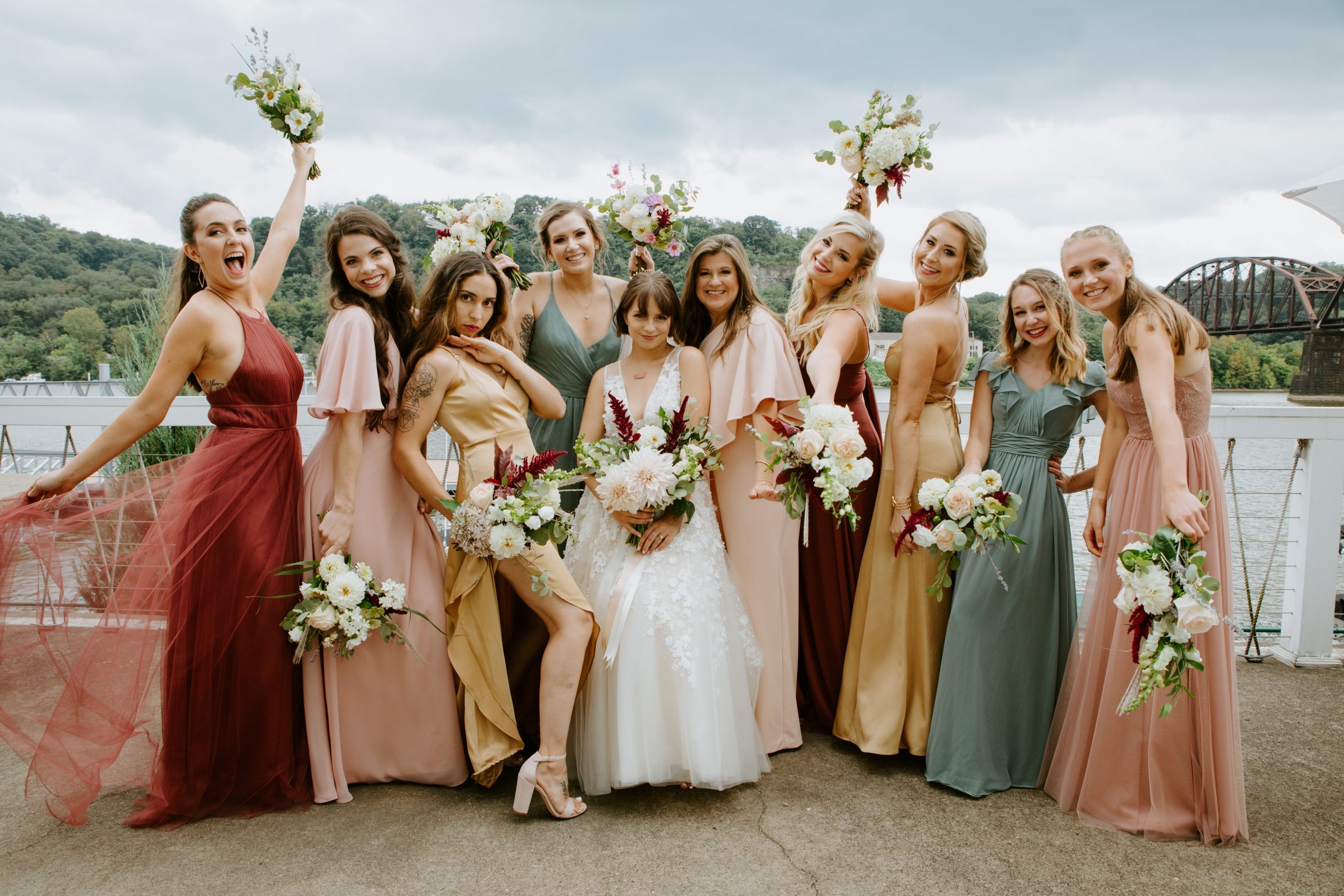 different color bridesmaid dresses