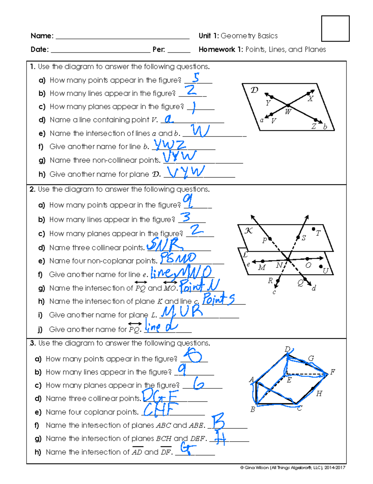 HW 1 Geometry Basics Points Lines And Planes Analysis Studocu