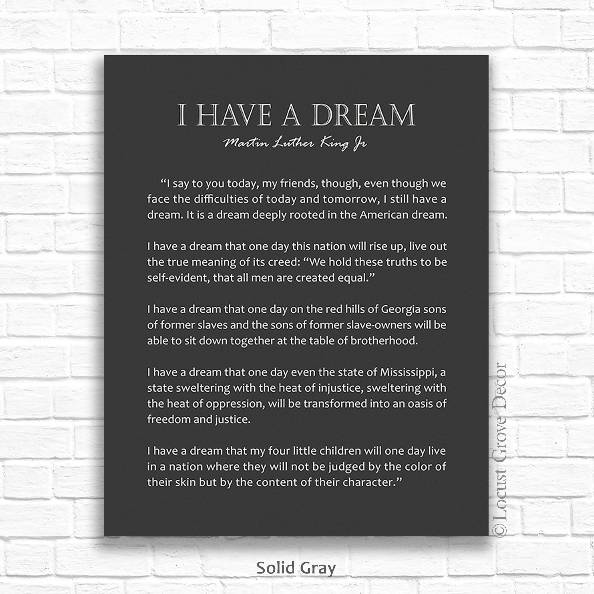 I Have A Dream Historical Speech Excerpt By Martin Luther King Jr Metal Print In Multiple Color And Frame Options Etsy