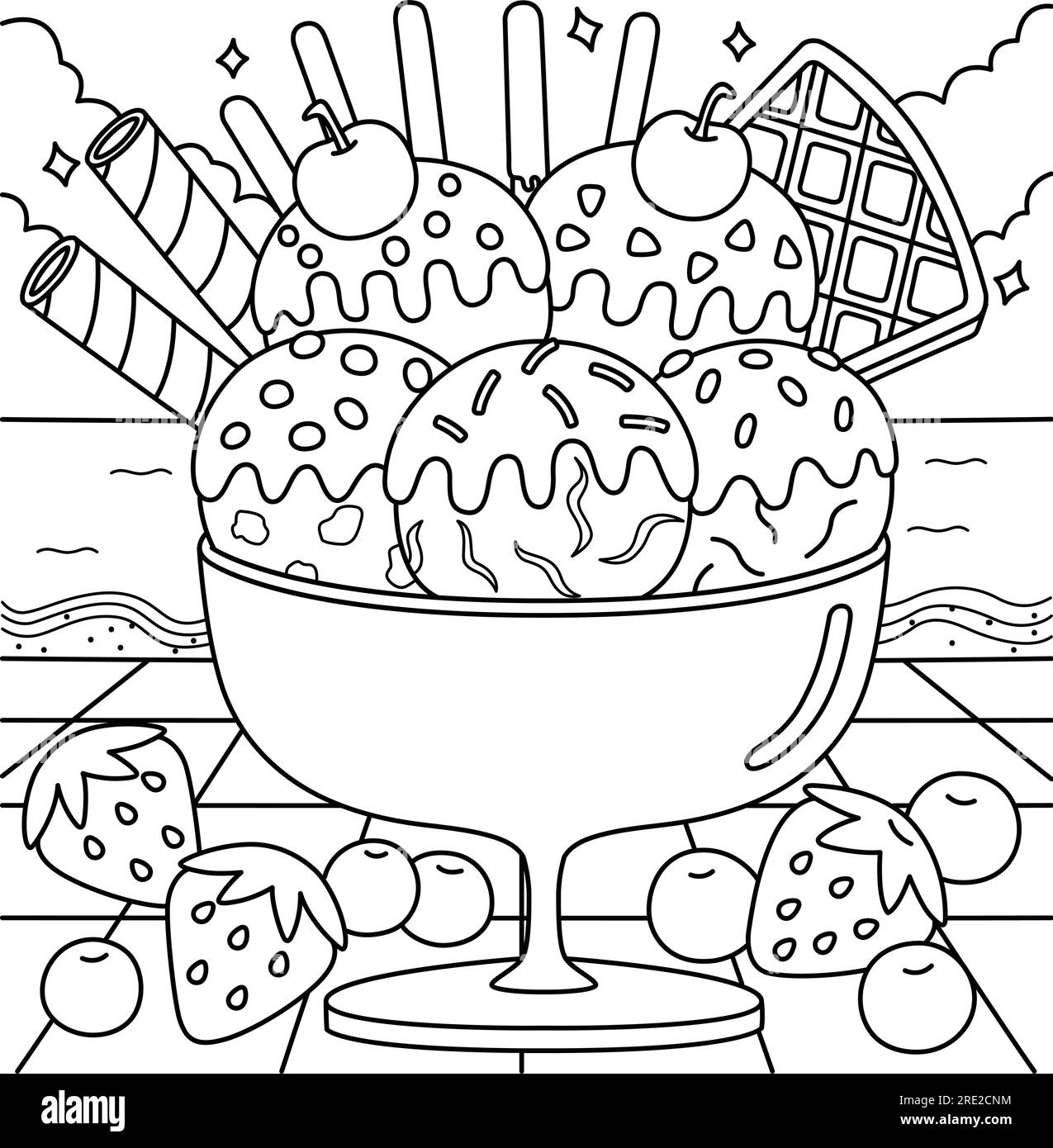 coloring picture of ice cream