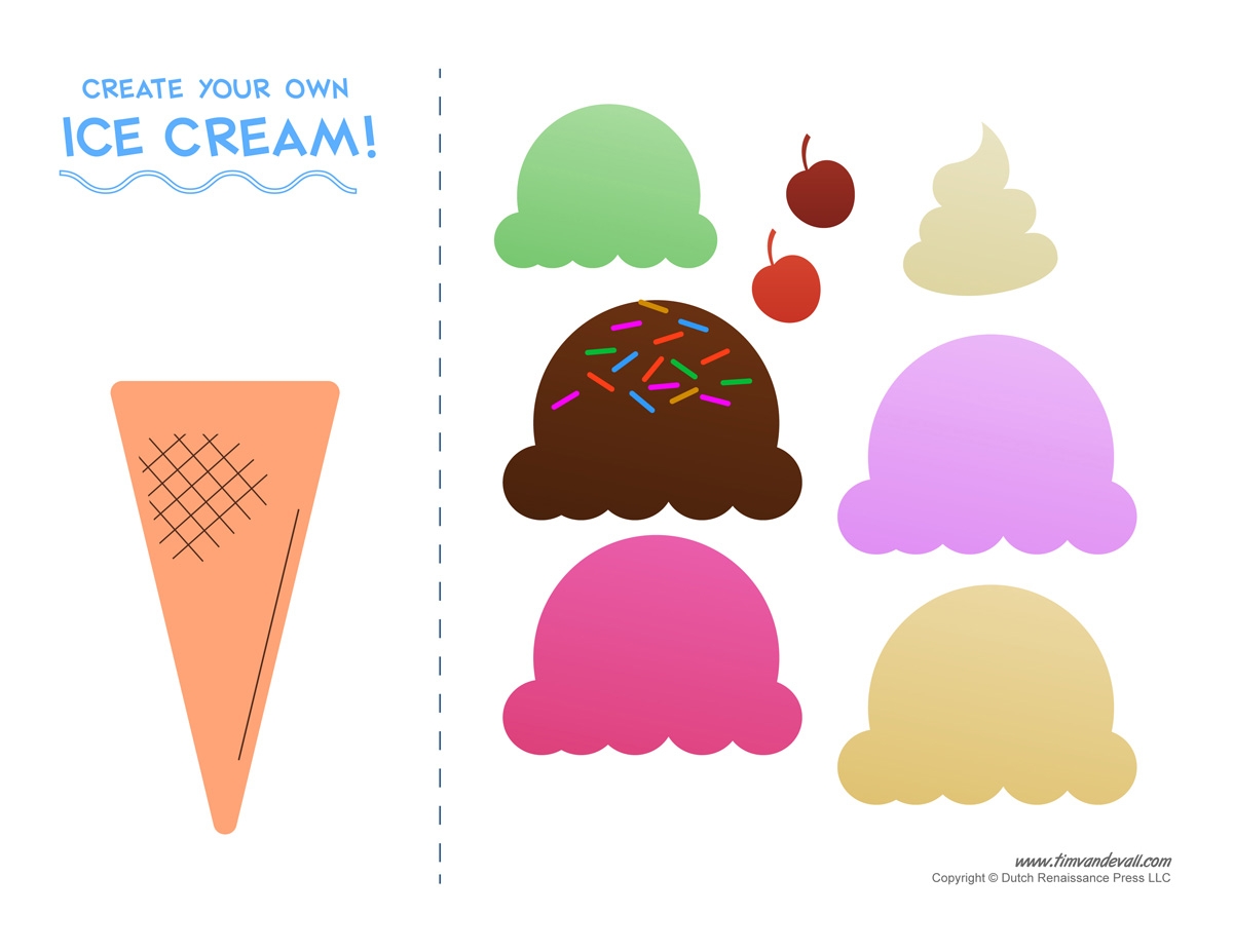 Ice Cream Scoop Coloring Page Hot Sale