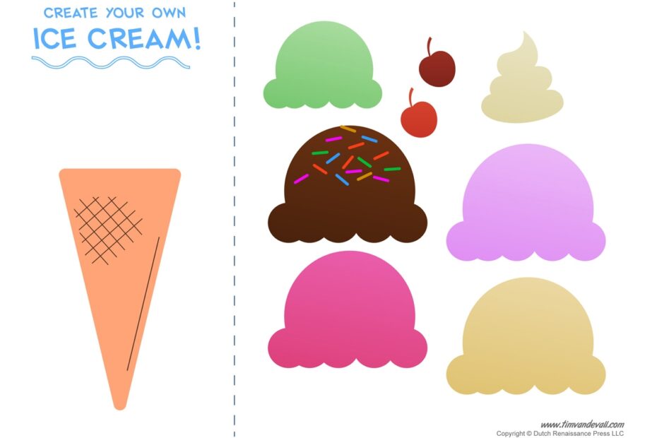 Ice Cream Templates And Coloring Pages For An Ice Cream Party