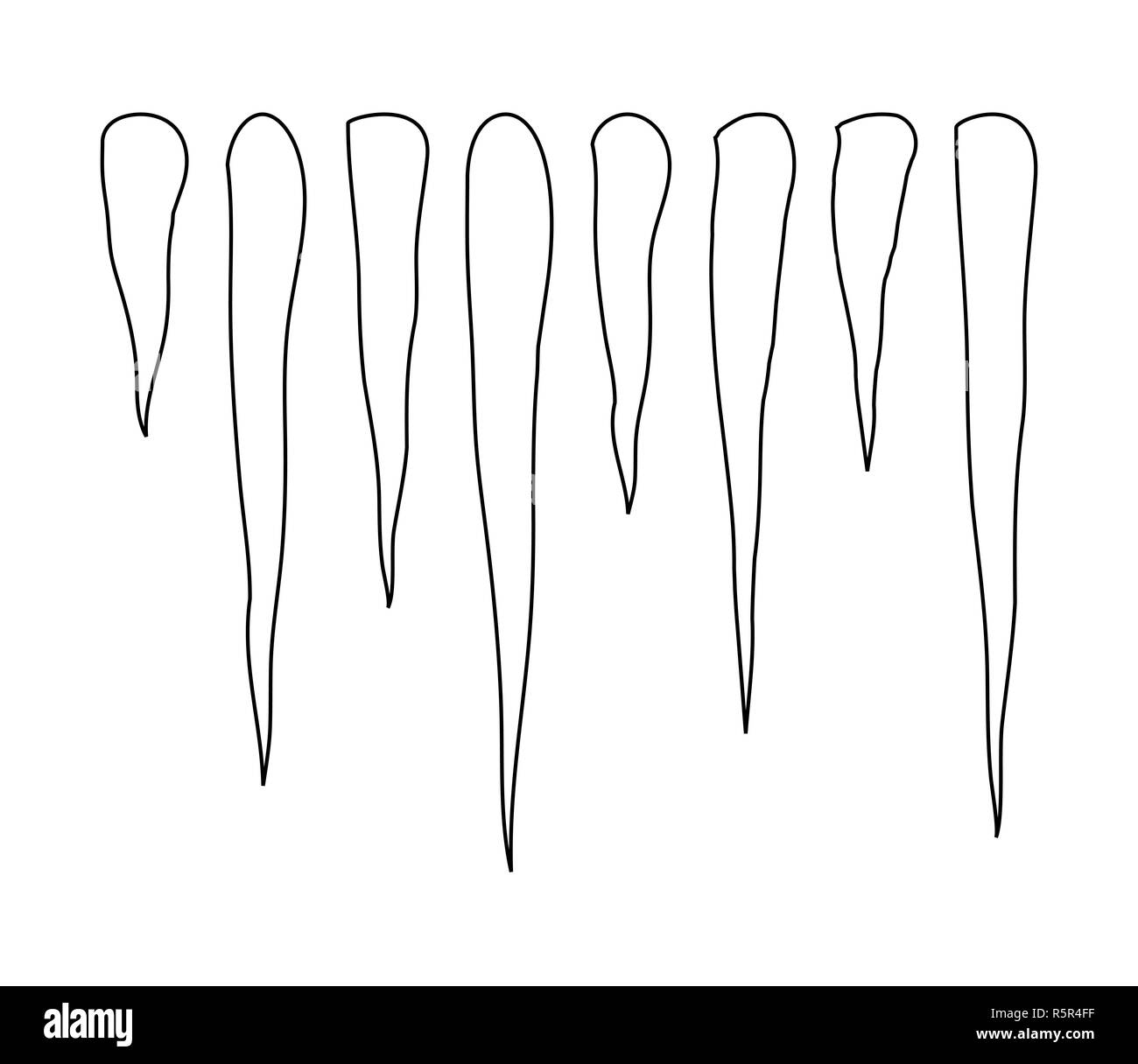 Icicles Vector Silhouette Symbol Icon Design Winter Illustration Isolated On White Background Stock Photo Alamy