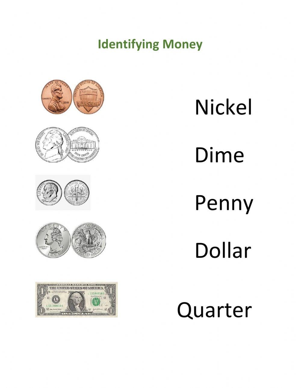 Identifying Money Worksheet Live Worksheets Worksheets Library