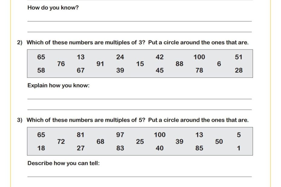 Identifying Prime Numbers Fun And Engaging 4th Grade PDF Worksheets
