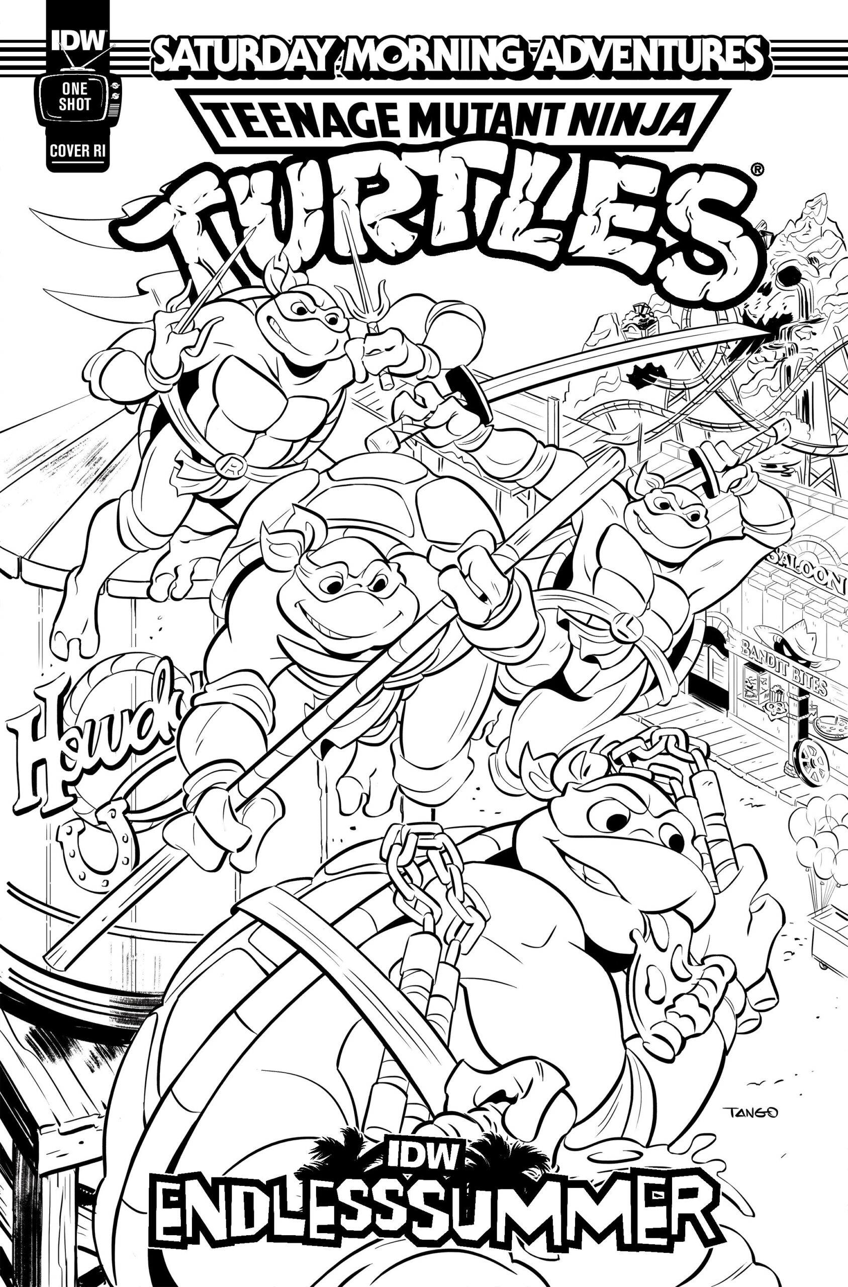 IDW Endless Summer Teenage Mutant Ninja Turtles Saturday Morning Adventures Cover Retailer Incentive Coloring Book 1 For 10 Incentive