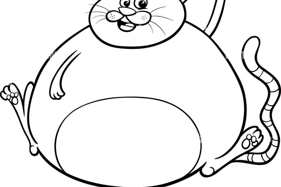 Illustration Happy Fat Cat Coloring Black And White Stock Photos U0026 Images Alamy