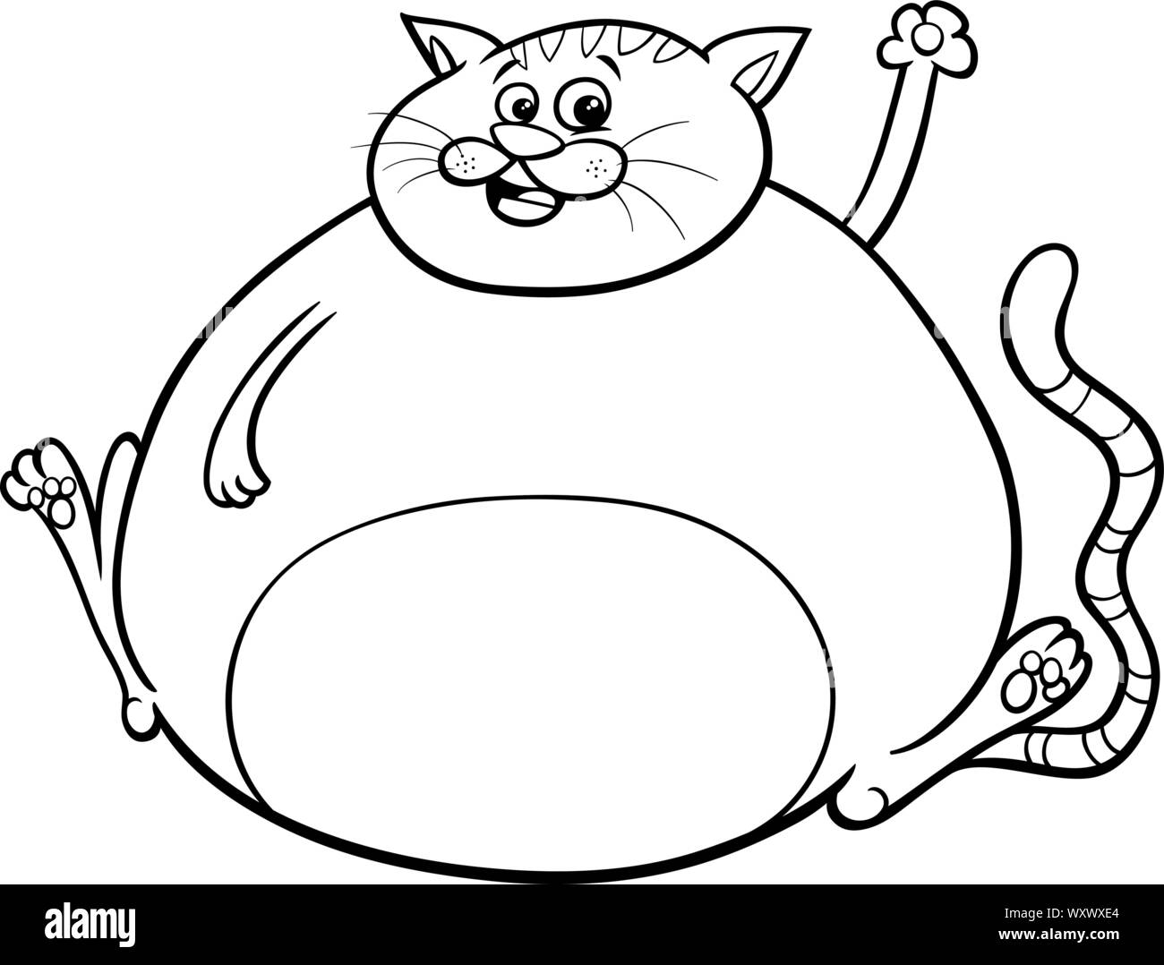 Illustration Happy Fat Cat Coloring Black And White Stock Photos U0026 Images Alamy