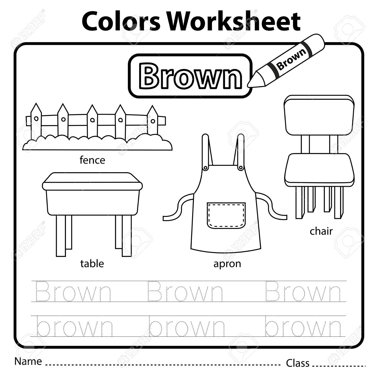 Illustrator Of Colors Worksheet Brown Royalty Free SVG Cliparts Vectors And Stock Illustration Image 122254736 
