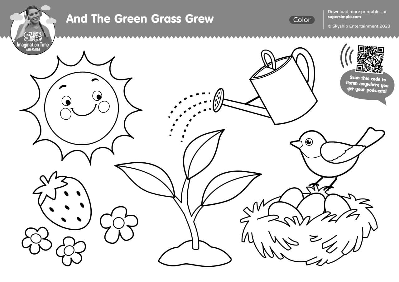 green coloring worksheets