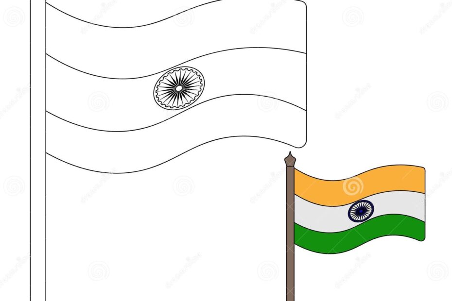 India Flag Color The Flag According To The Suggested Example