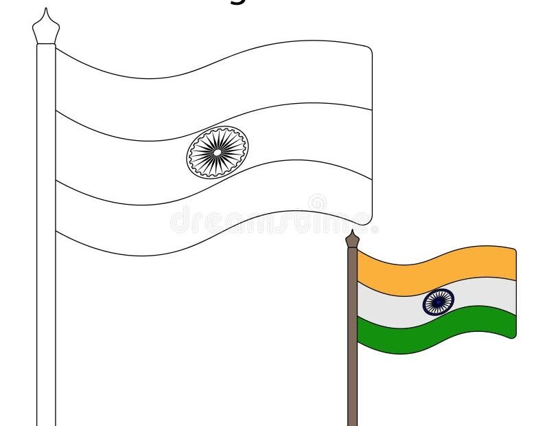 India Flag Color The Flag According To The Suggested Example