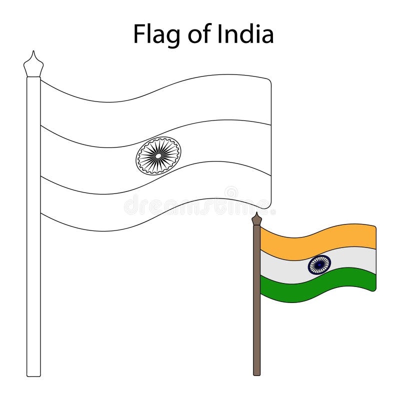 India Flag Color The Flag According To The Suggested Example 