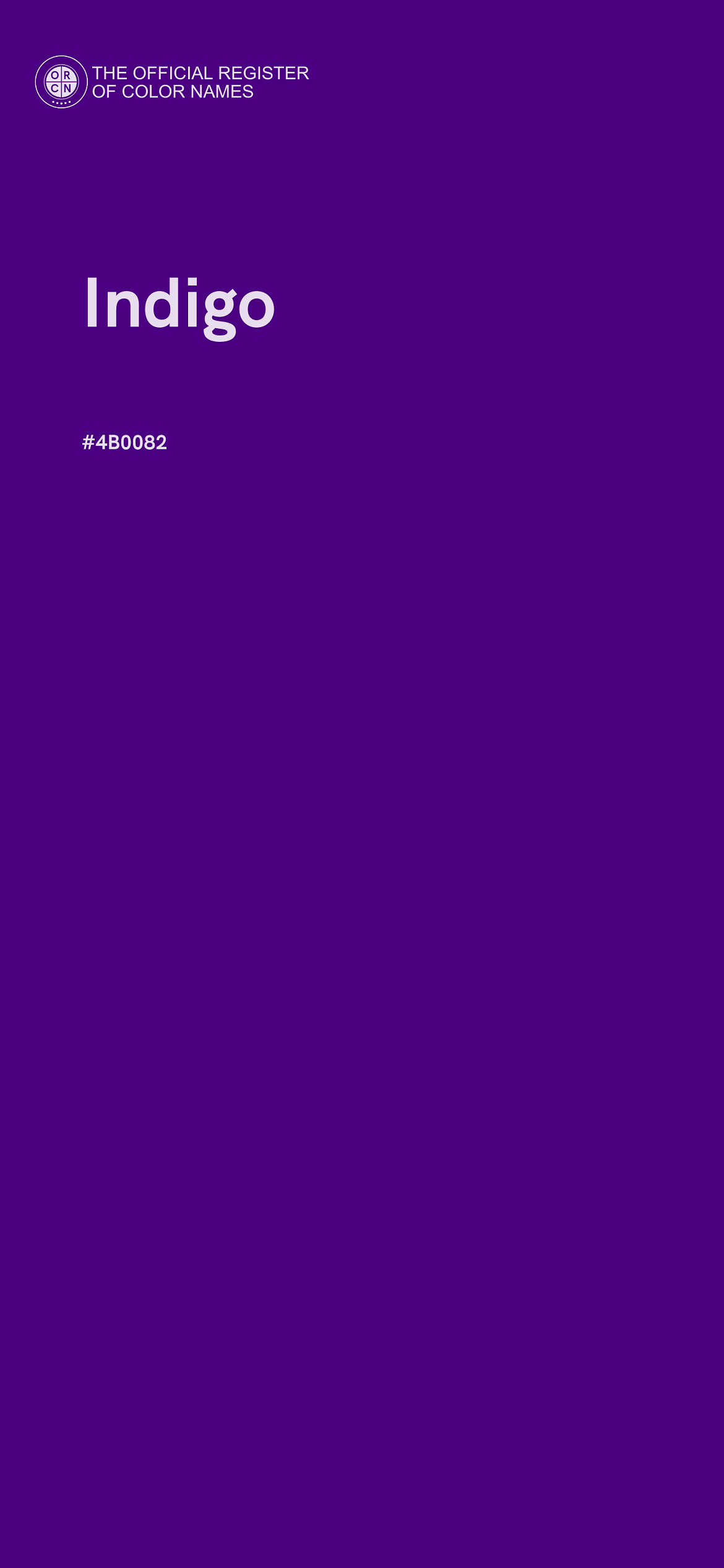 Indigo Color 4B0082 The Official Register Of Color Names