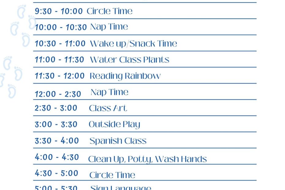 Infant Schedule For Nursery Childcare Daycare Homeware Fillable PDF Guide Etsy