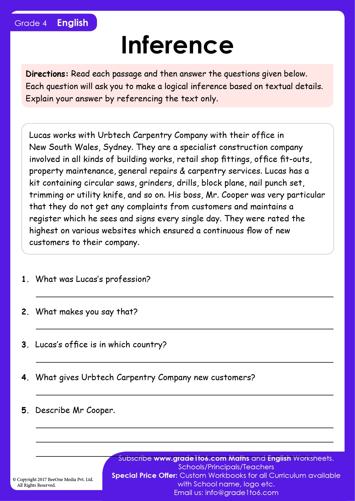 inference practice worksheets