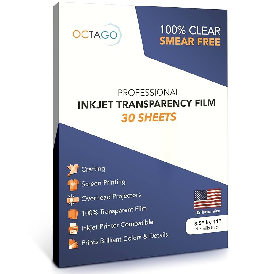 Inkjet Transparency Paper 100 Clear For Printers Color Inkjet Transparency Film Acetate Sheets For Crafts Premium Print Clear 8 5x11 Inches 