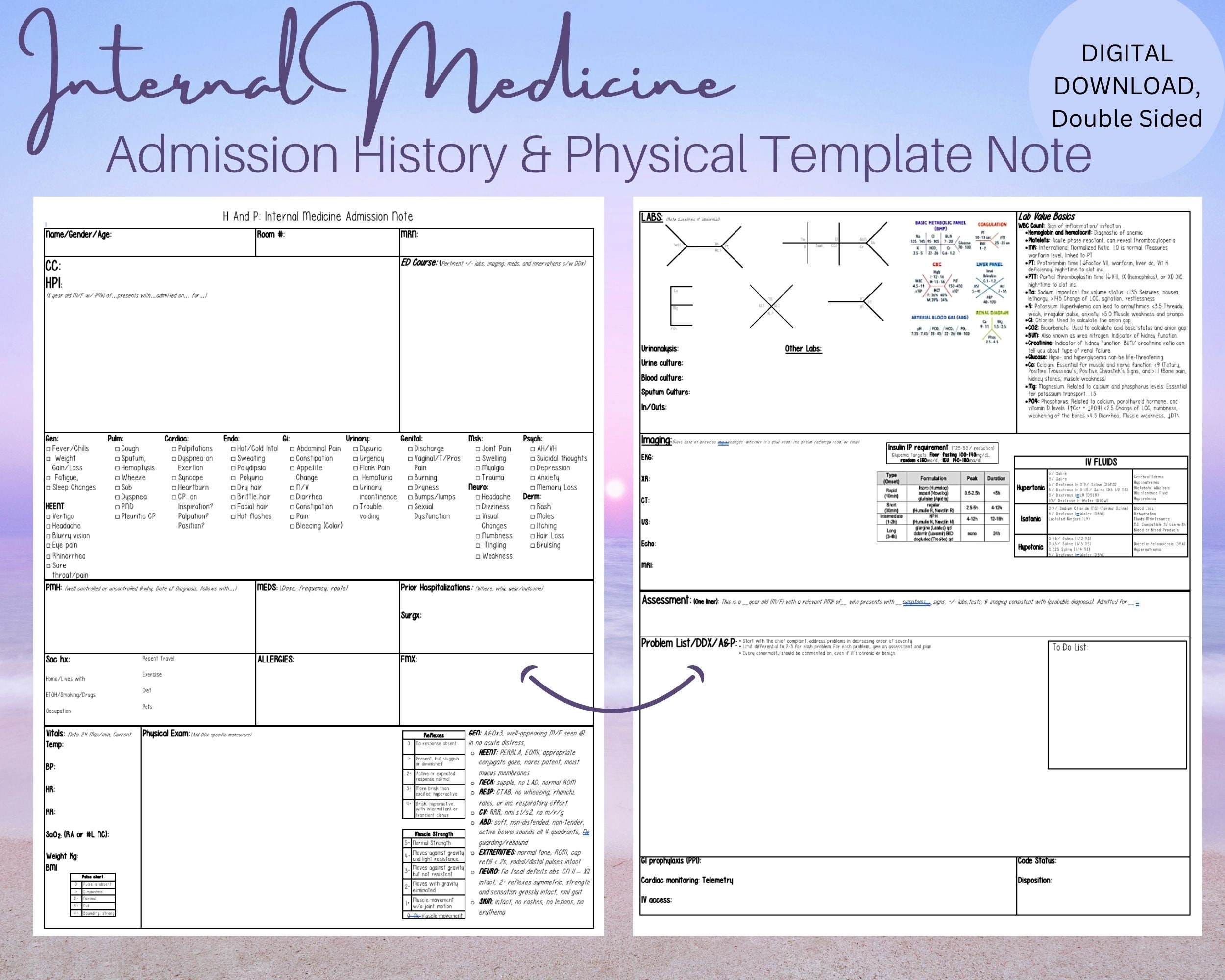 Internal Medicine Hu0026P 2 Clinical Templates For Medical np pa 