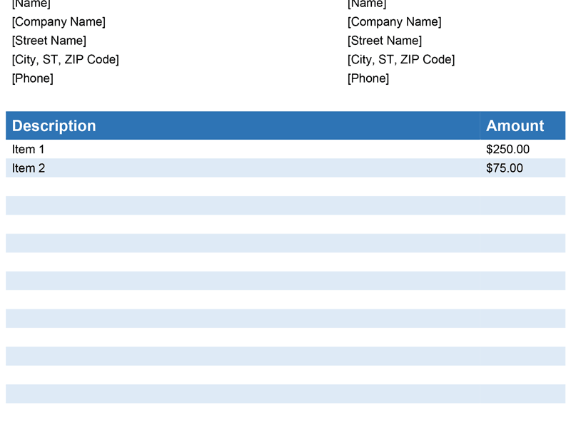 Invoice Template For Word Free Simple Invoice