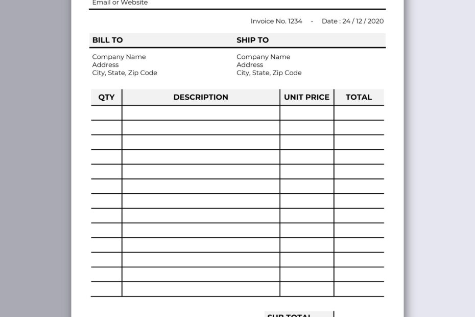 Invoice Template Printable Invoice Editable Invoice Receipt Microsoft Word Invoice Digital Order Form A4 U0026 US Letter Size