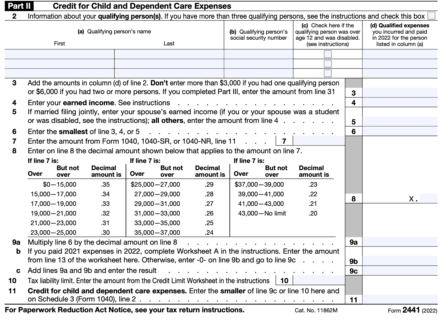IRS 1040 Schedule 8812 Instructions 2022 2024 Fill And Sign 