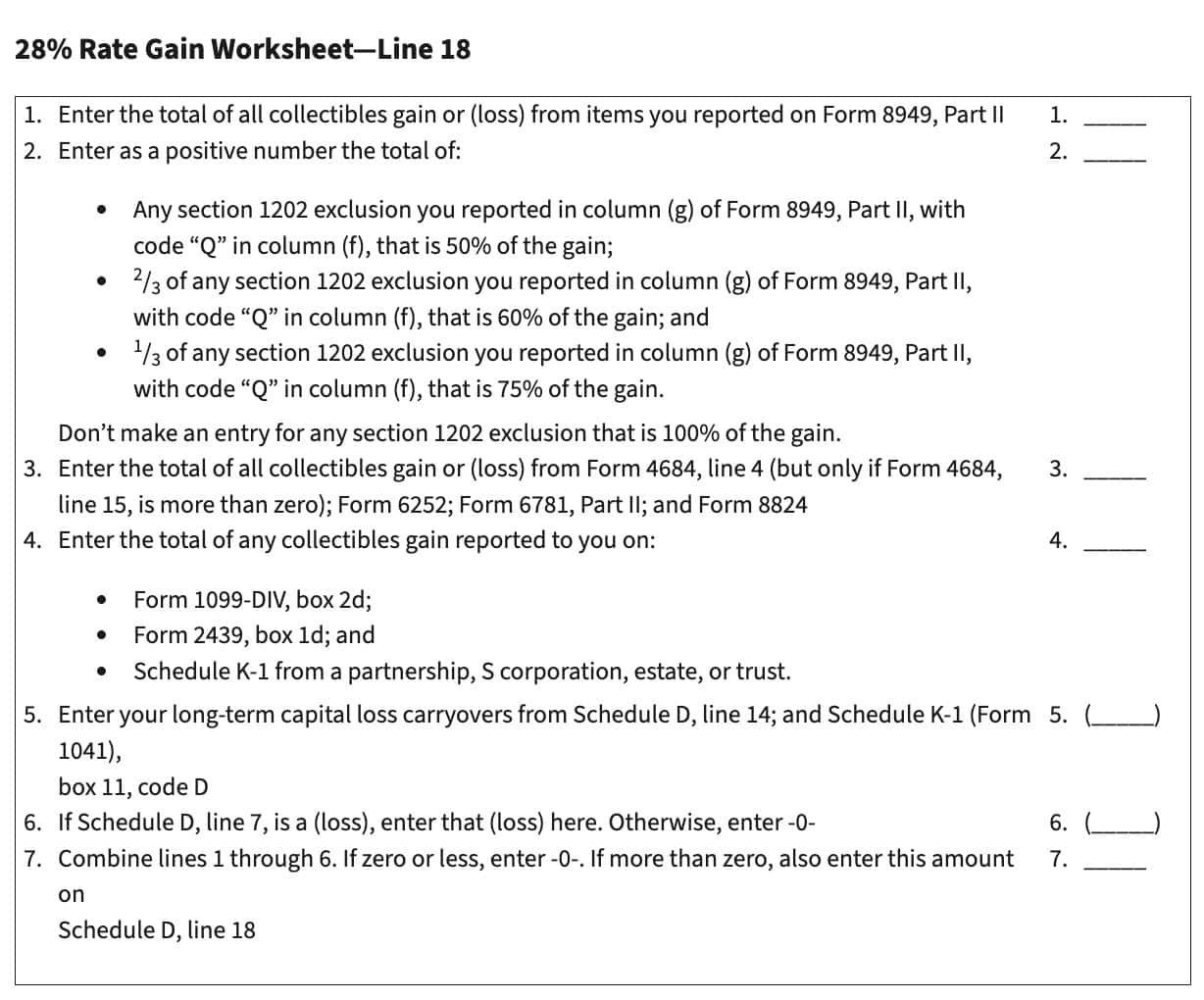 capital loss carryover worksheet