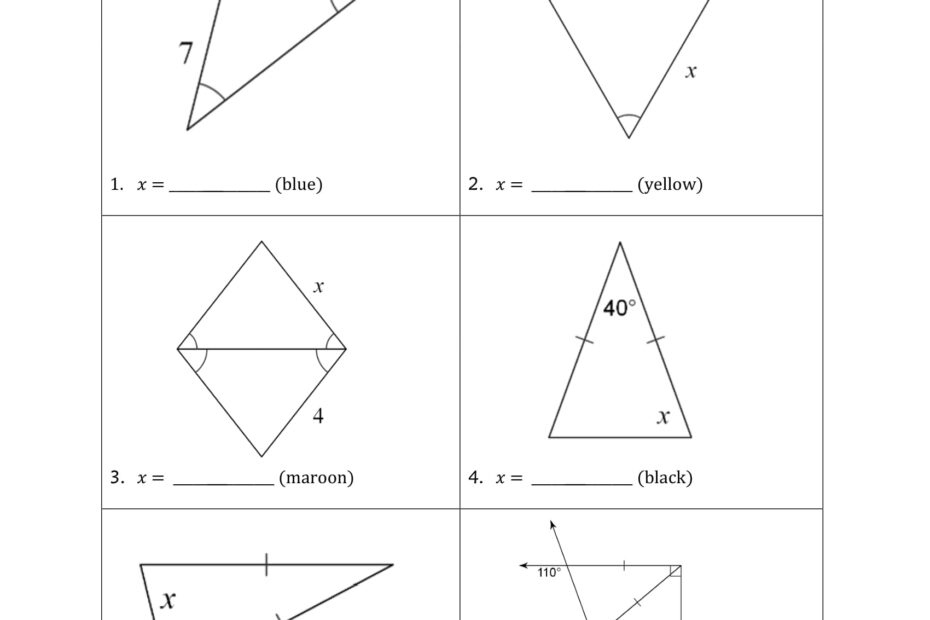 Isosceles And Equilateral Triangles Color By Number