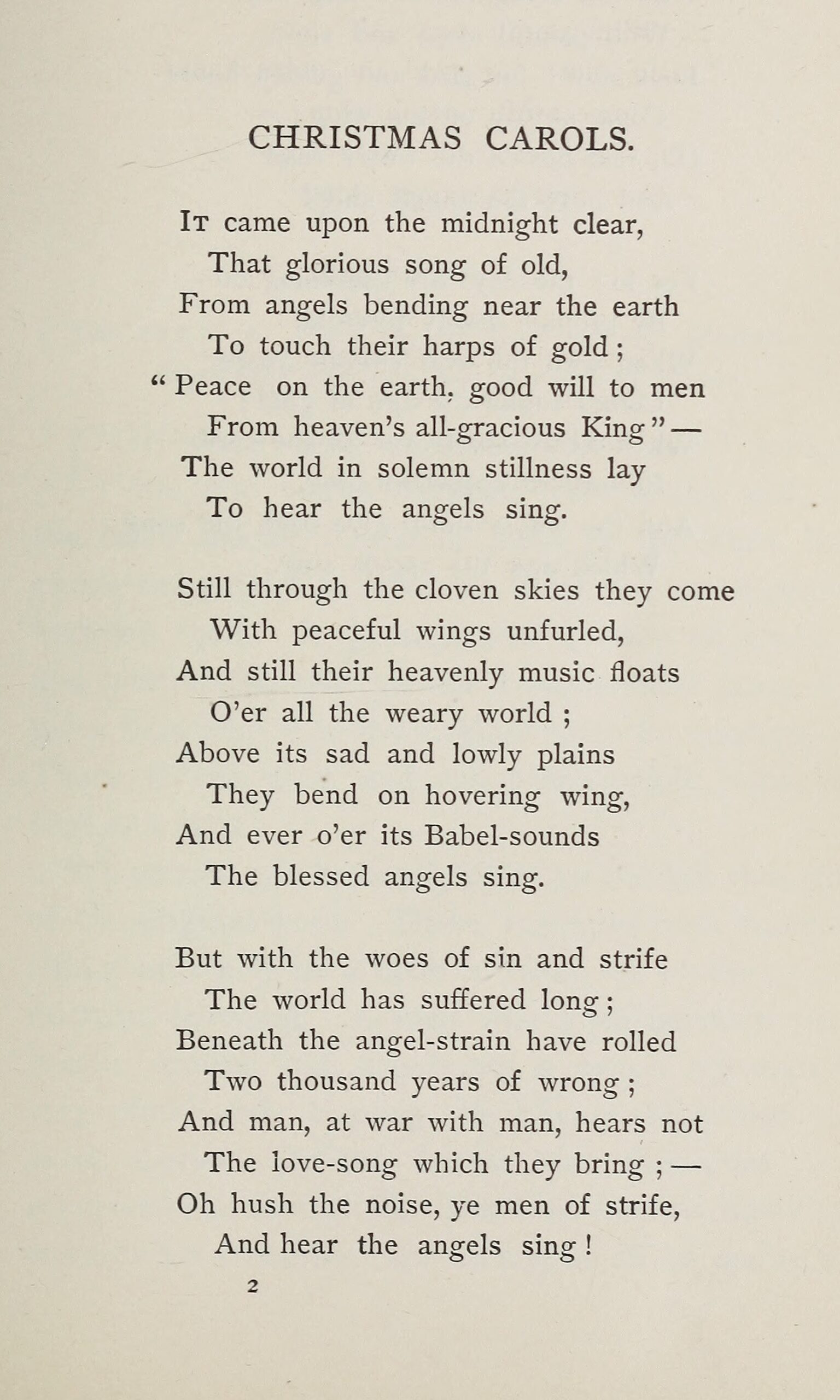 It Came Upon The Midnight Clear Hymnology Archive