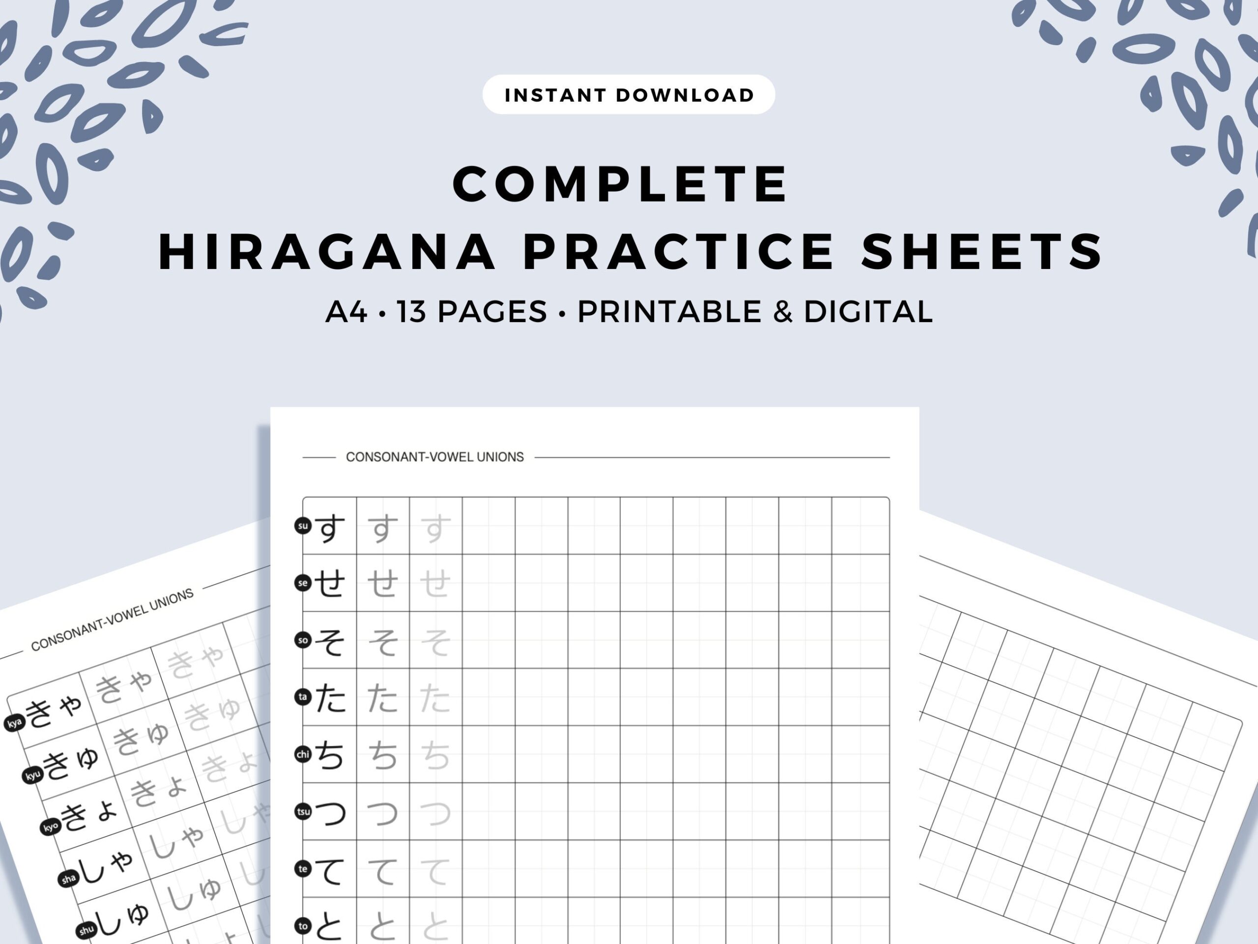Japanese Hiragana Practice Sheets Complete Hiragana Alphabet For Worksheets Library