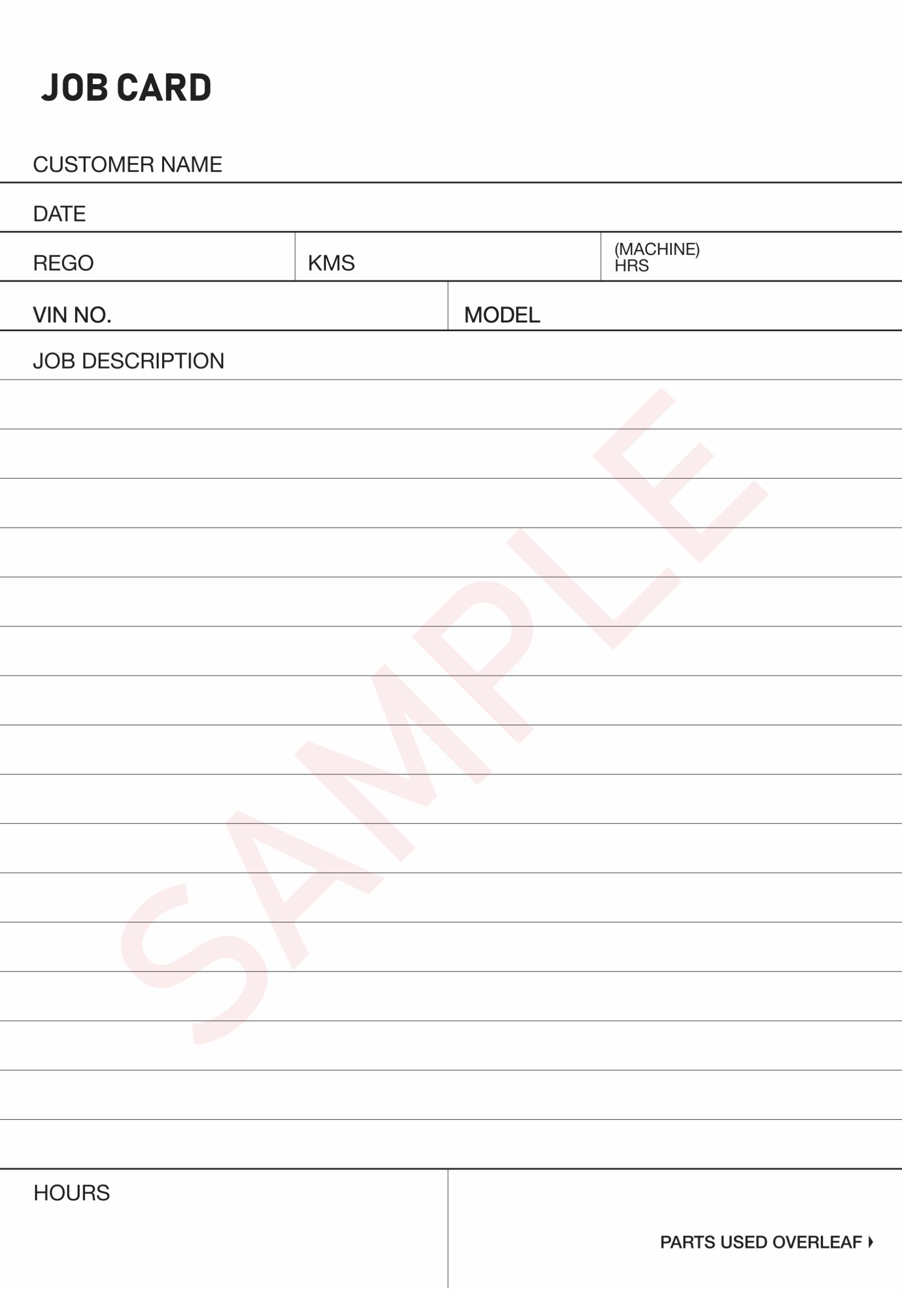 Job Cards Zoozoo Printing