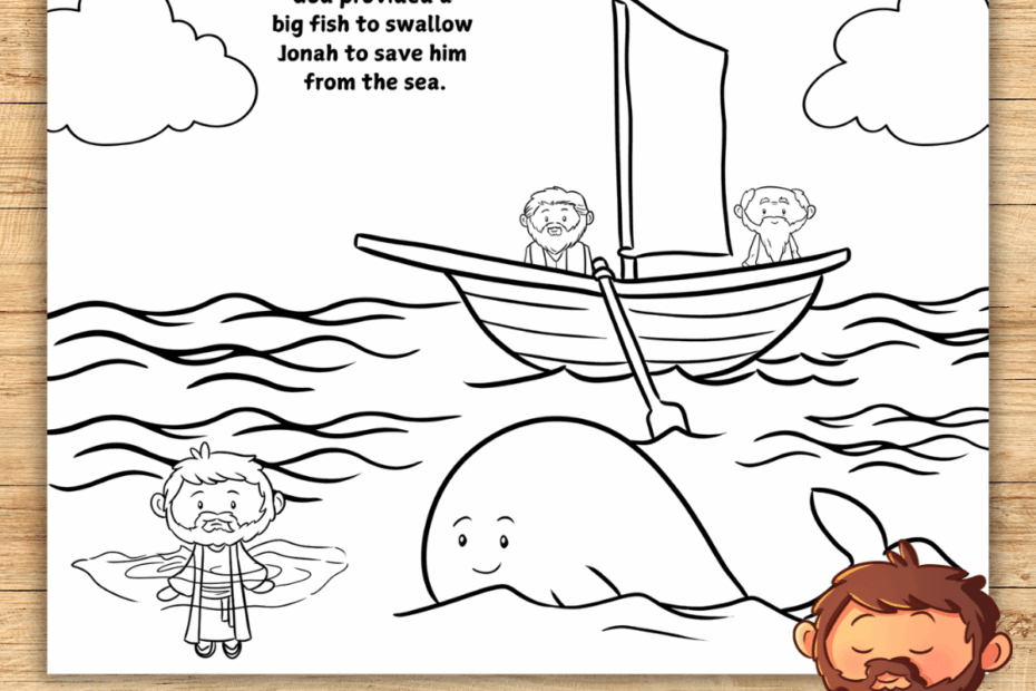 Jonah And The Big Fish Coloring Page Free Printable Simply Full Of Delight