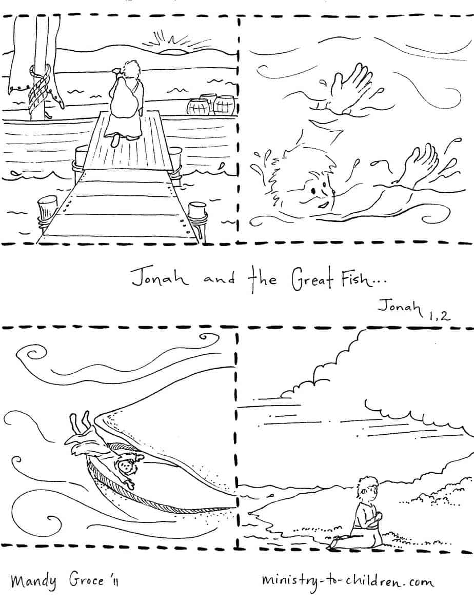 jonah and the whale pictures to color