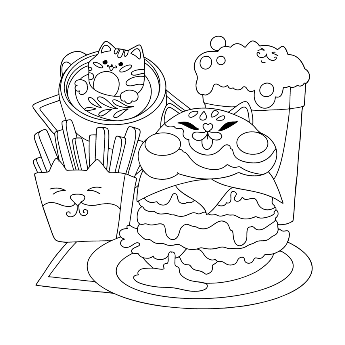 pusheen cats coloring pages