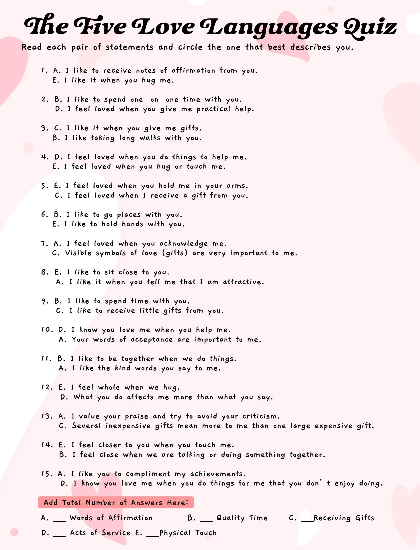 Kids Have Love Languages Too Links Provided To Quiz Printable 