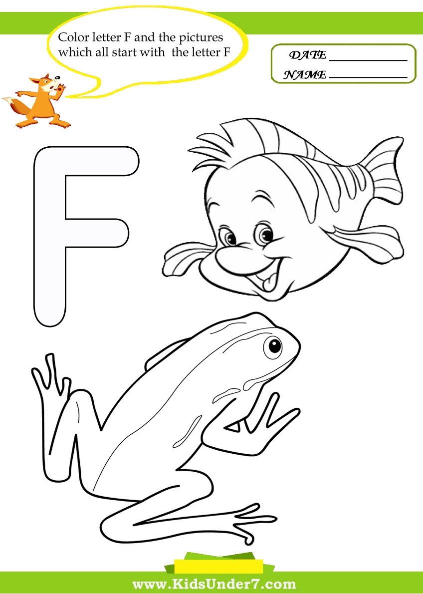 Kids Under 7 Letter F Worksheets And Coloring Pages