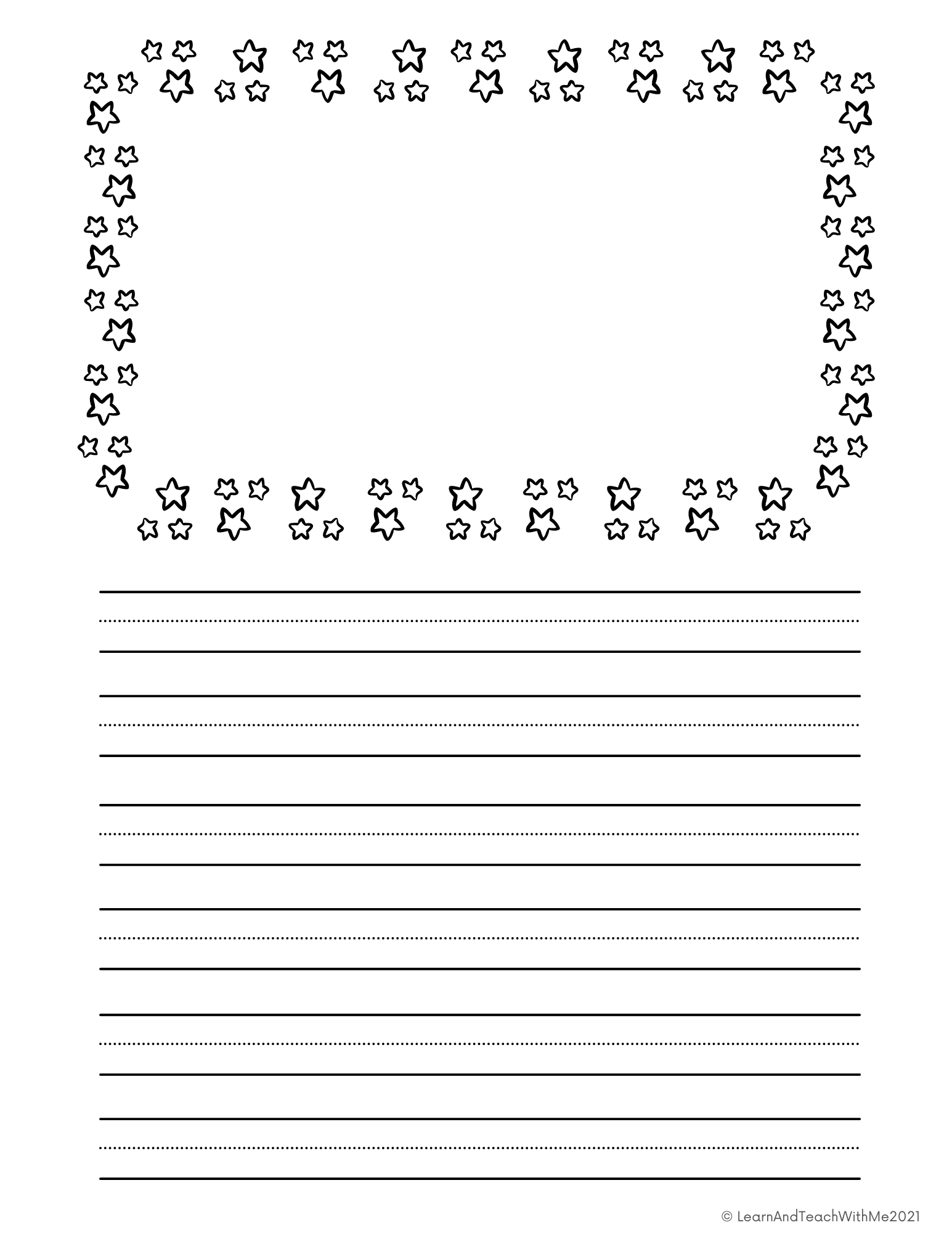 kindergarten writing paper printable