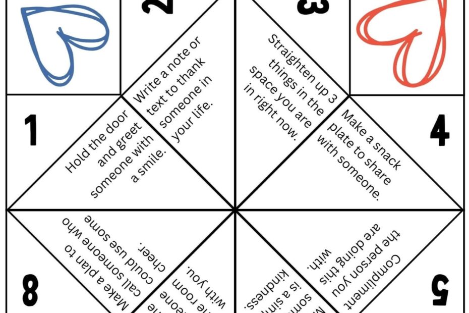 Kindness Fortune Tellers Free Printables For Kids Doing Good