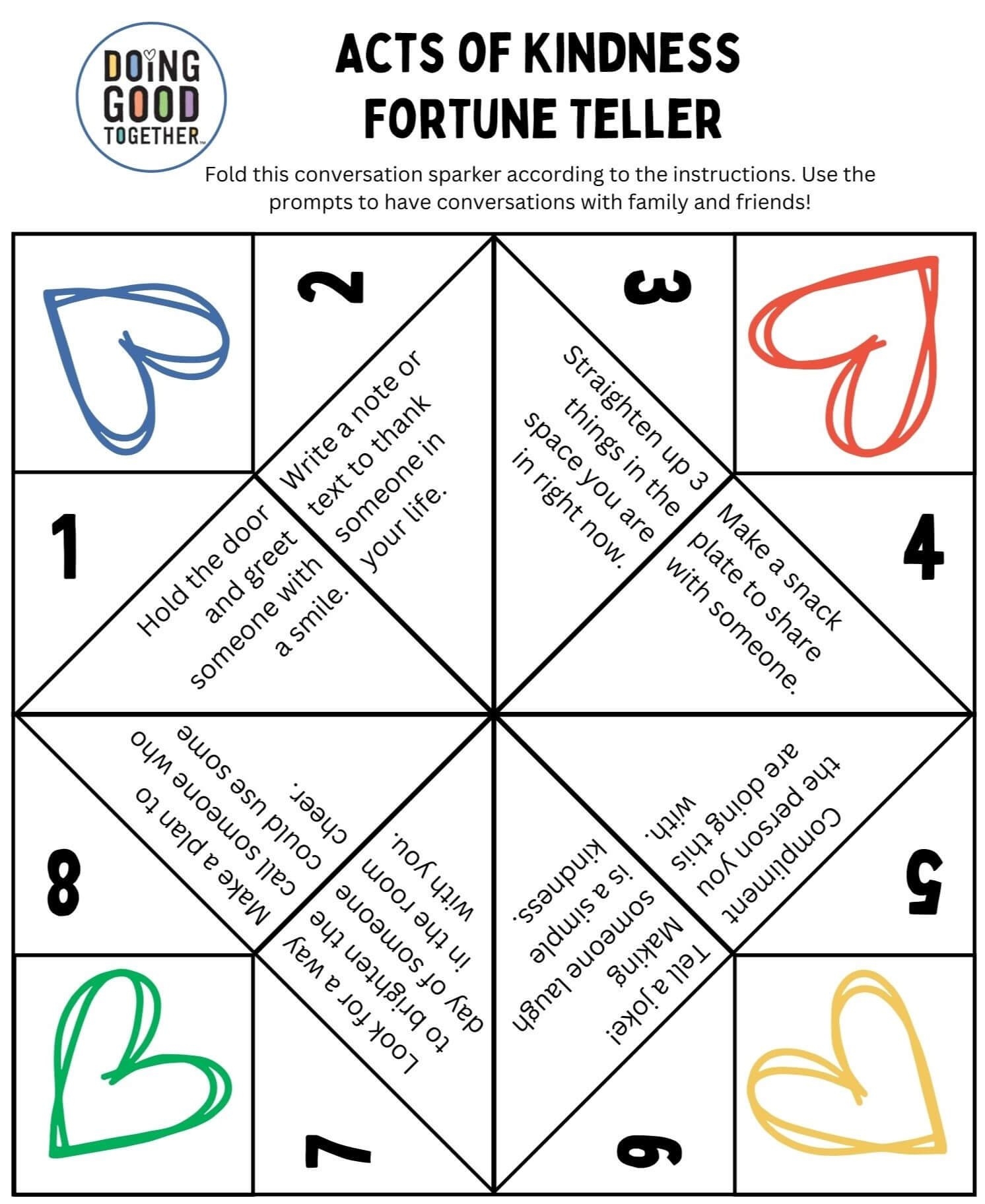free printable fortune teller template