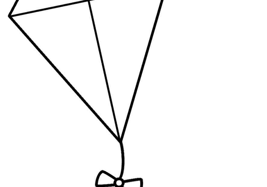 Kite With Bows Coloring Page Spring