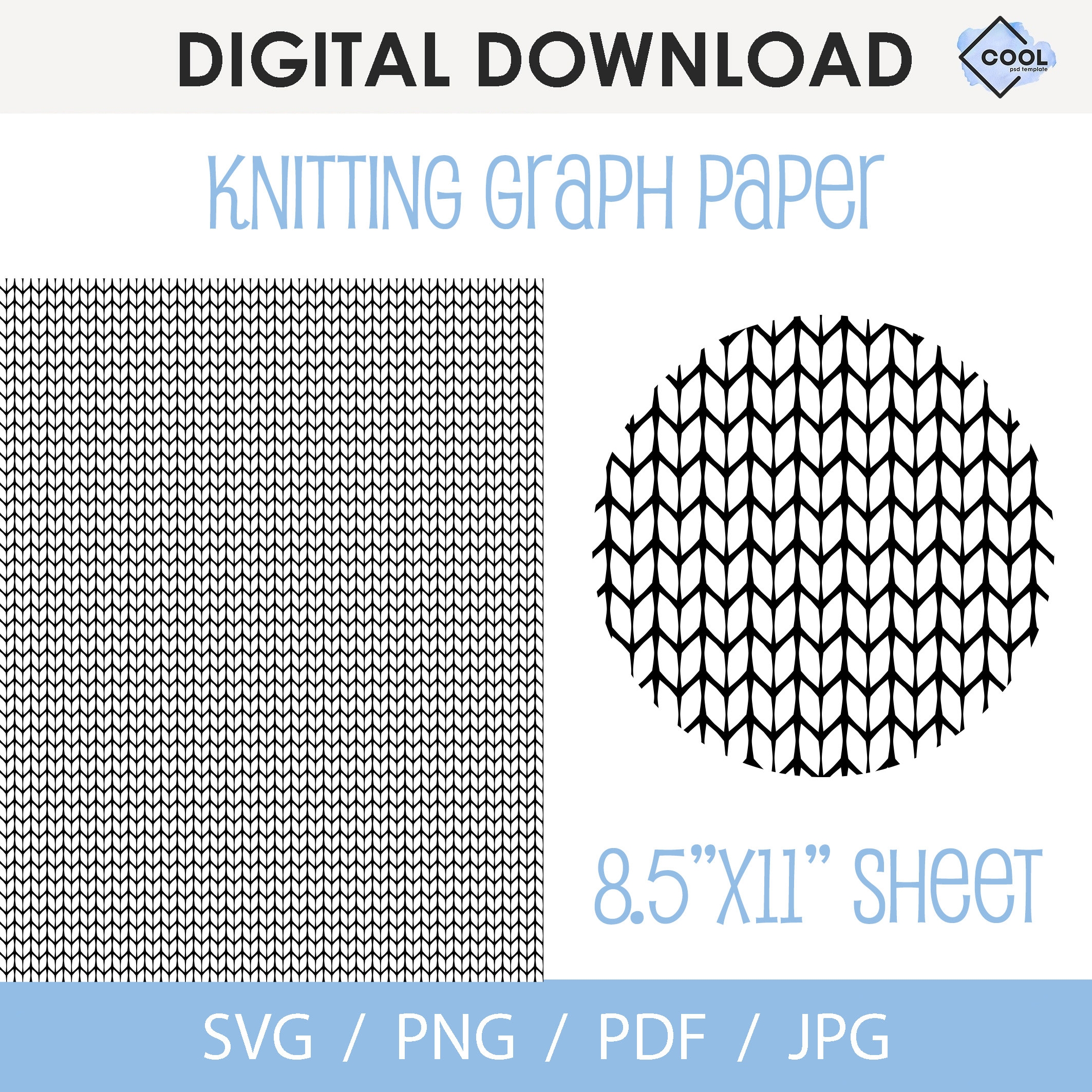 Knit Stitch Graph Blank Paper Knitting Patterns Grid For 