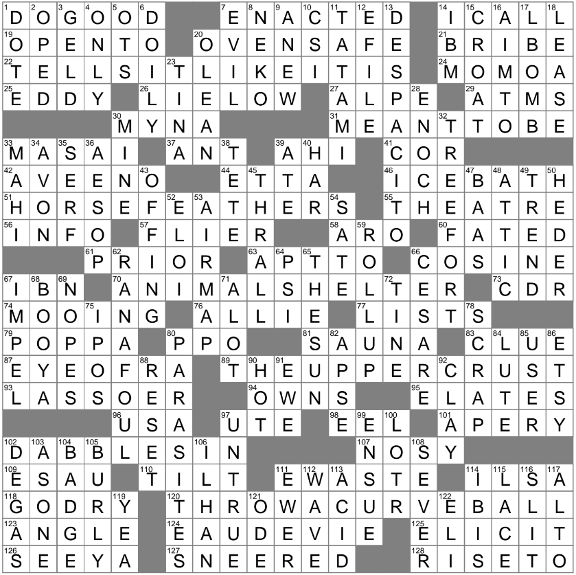 la times free printable crossword puzzles
