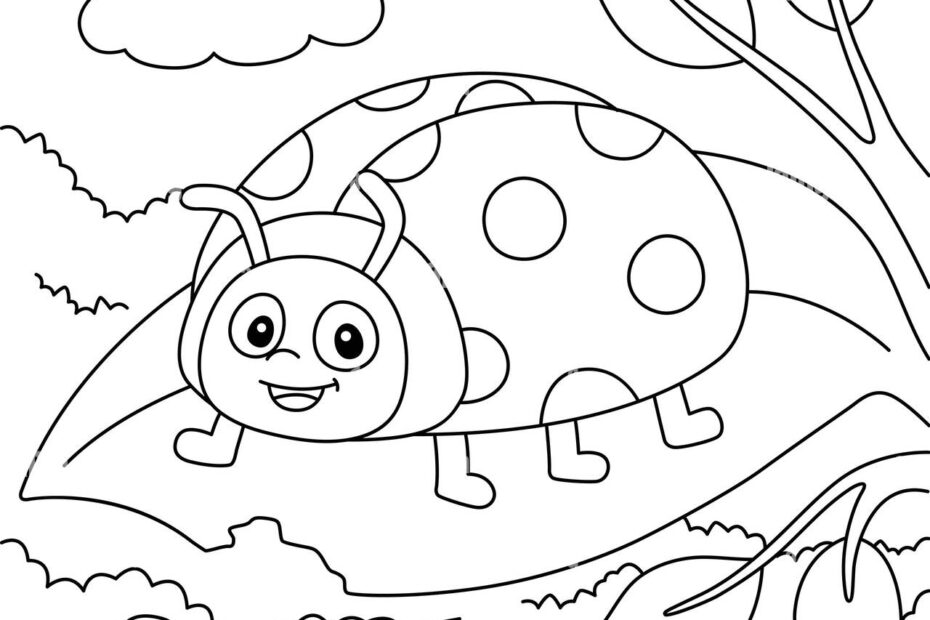 Ladybug Coloring Page For Kids Stock Vector Image U0026 Art Alamy