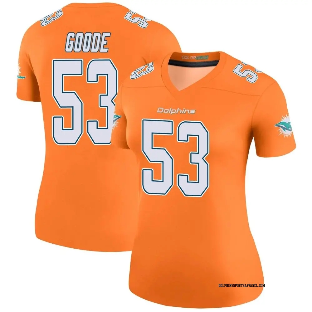 Legend Orange Women s Cameron Goode Miami Dolphins Color Rush Jersey Dolphins Store