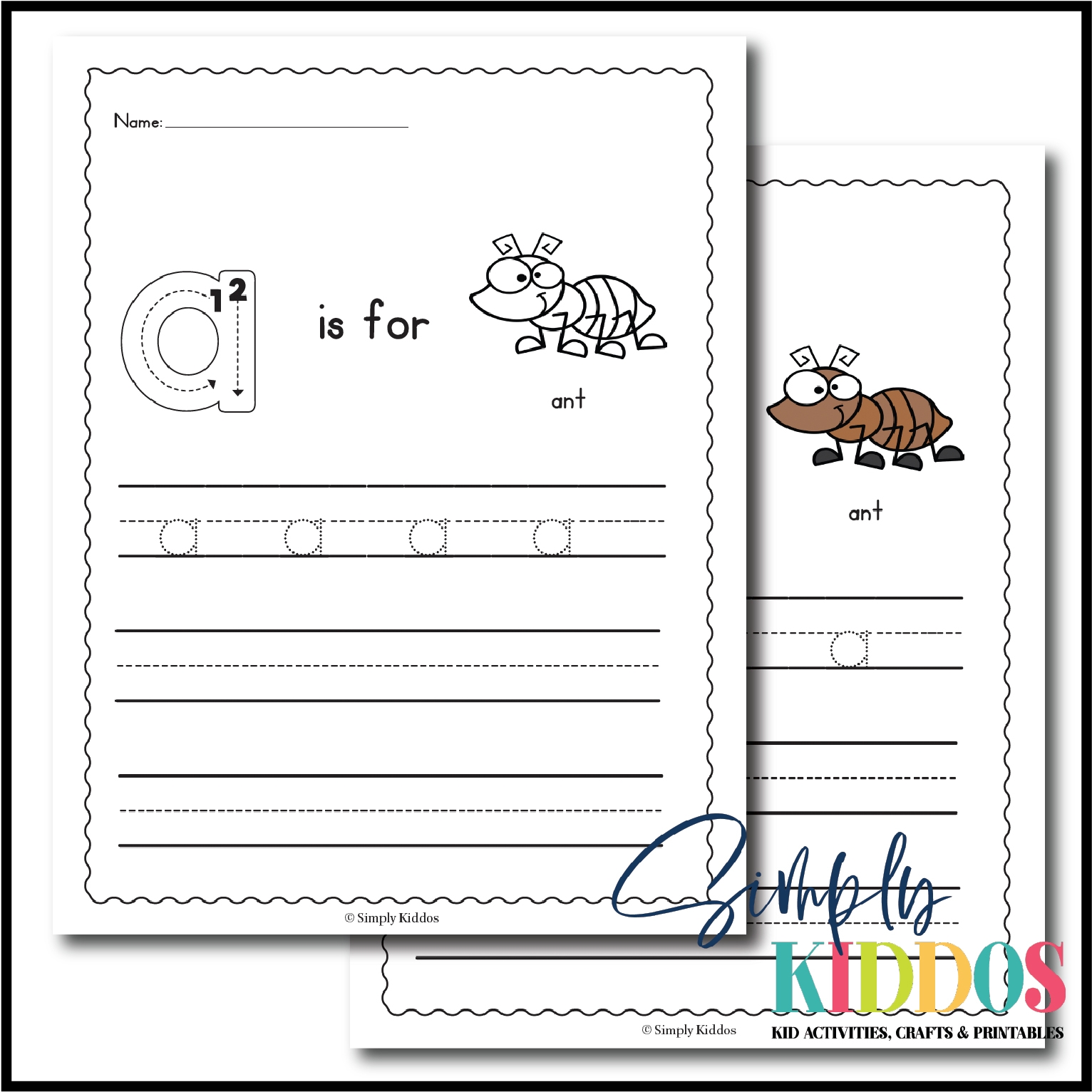 Letter A Worksheets Simply Kiddos