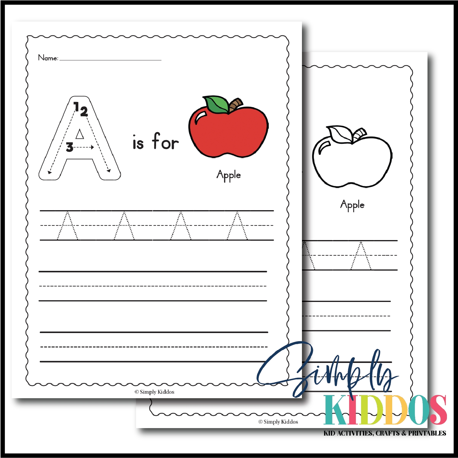 Letter A Worksheets Simply Kiddos