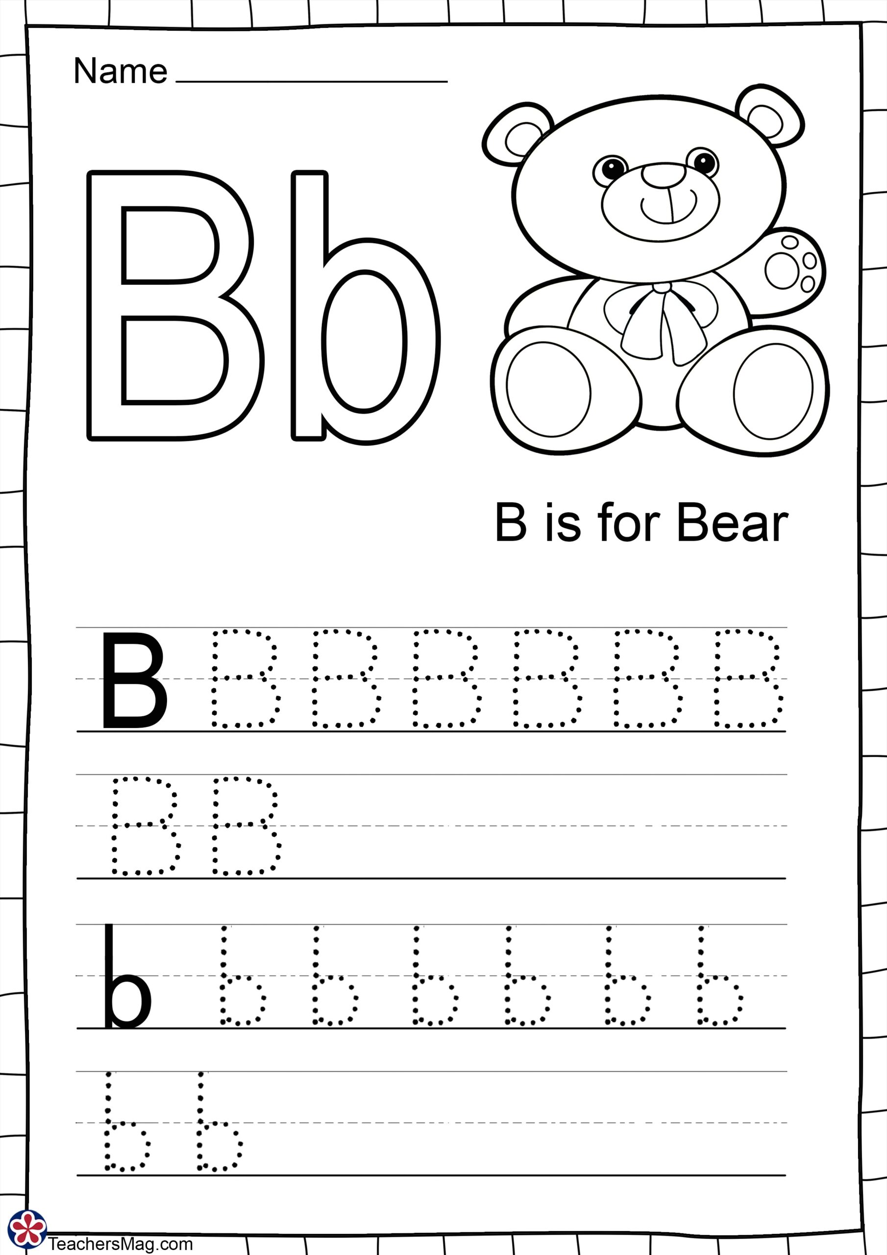 free printable letter b worksheets